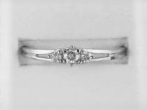 14K White Gold Light Weight Three Stone Diamond Ring