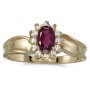 10k Yellow Gold Oval Rhodolite Garnet And Diamond Ring