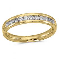 14K Yellow Gold Diamond Channel Band Ring