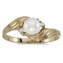 10k Yellow Gold Pearl And Diamond Ring