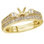 14K Yellow Gold Baguette Diamond Bridal Ring Set