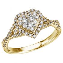 14K Yellow Gold .50 Ct Diamond Heart Ring