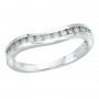 14K White Gold .25 Ct Channel Diamond Wave Shadow Band