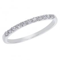 14K White Gold .17 Ct Eleven Stone Diamond Bridal Band