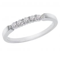 14K White Gold .25 Ct Five Stone Diamond Band