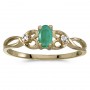 10k Yellow Gold Oval Emerald And Diamond Ring