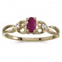 10k Yellow Gold Oval Ruby And Diamond Ring