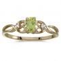 10k Yellow Gold Oval Peridot And Diamond Ring