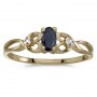 10k Yellow Gold Oval Sapphire And Diamond Ring