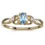 10k Yellow Gold Oval Blue Topaz And Diamond Ring