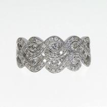 14k White Gold .80 Ct. 2 Row Diamond Ring