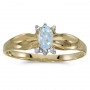 10k Yellow Gold Oval Aquamarine And Diamond Ring