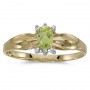 10k Yellow Gold Oval Peridot And Diamond Ring