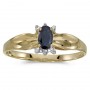 10k Yellow Gold Oval Sapphire And Diamond Ring