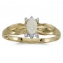 10k Yellow Gold Oval Opal And Diamond Ring