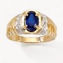 10k Yellow Gold Oval Sapphire And Diamond Ring