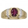 10k Yellow Gold Oval Rhodolite Garnet And Diamond Ring