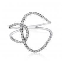 14K White Gold Interwoven Diamond Fashion Ring