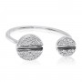 14K White Gold Diamond Double Nail Head Fashion Ring