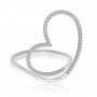 14K White Gold Open Heart Diamond Fashion Ring