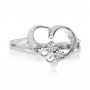 14K White Gold Two Stone Diamond .12 Ct Heart Ring