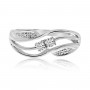 14K White Gold Two Stone Diamond .13 Ct Swirl Ring