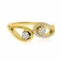 14K Yellow Gold Two Stone Diamond .34 Ct Open Ring