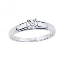 14K White Gold .25 Ct Diamond Solitaire Ring