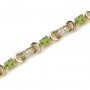 14K Yellow Gold Oval Peridot and Diamond Bracelet