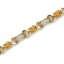 14K Yellow Gold Oval Citrine and Diamond Bracelet