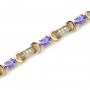 14K Yellow Gold Oval Tanzanite and Diamond Bracelet