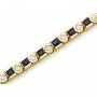 14K Yellow Gold Princess-Cut Sapphire and Diamond Bracelet