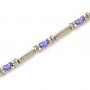 14K White Gold Oval Tanzanite and Diamond Bracelet