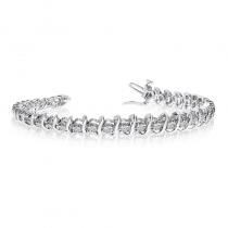 14K White Gold Diamond S Bracelet