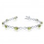 10K Yellow Gold Oval Peridot and Diamond Bracelet