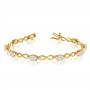 10K Yellow Gold Oval Opal and Diamond Bracelet