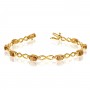 10K Yellow Gold Oval Citrine and Diamond Bracelet