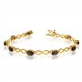 10K Yellow Gold Oval Mystic Topaz and Diamond Bracelet