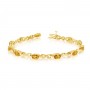 10K Yellow Gold Oval Citrine and Diamond Bracelet