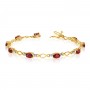 10K Yellow Gold Oval Garnet and Diamond Bracelet