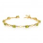 10K Yellow Gold Oval Peridot and Diamond Bracelet