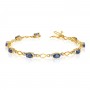 10K Yellow Gold Oval Sapphire and Diamond Bracelet