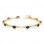 10K Yellow Gold Oval Mystic Topaz and Diamond Bracelet