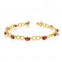 10K Yellow Gold Oval Garnet and Diamond Bracelet