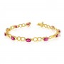 10K Yellow Gold Oval Peridot and Diamond Bracelet