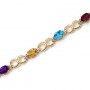 10K Yellow Gold Oval Multi and Diamond Bracelet