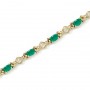 14K Yellow Gold Oval Emerald Bracelet