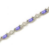 14K White Gold Oval Tanzanite Bracelet