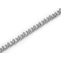 14K White Gold Diamond XO Bracelet