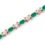 14K Yellow Gold Oval Emerald and Diamond Bracelet